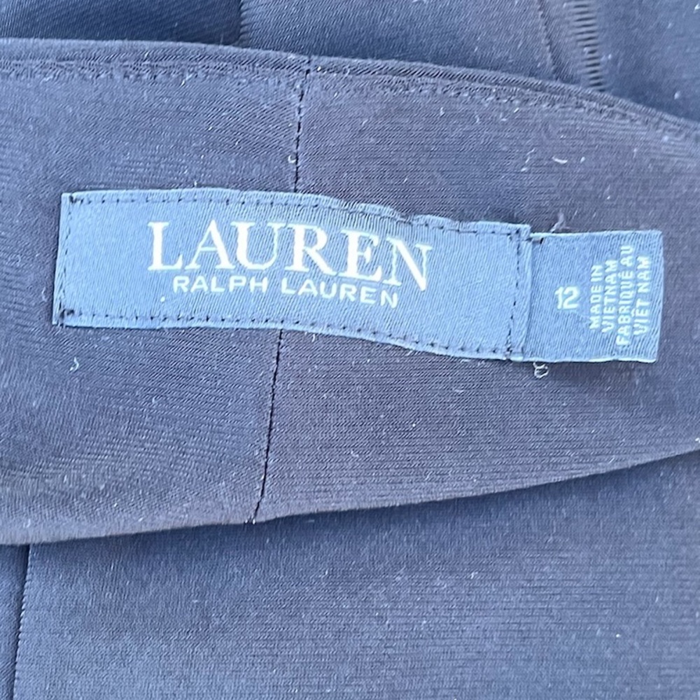 LRL Lauren Ralph Lauren faux wrap draped jersey midi dress - size 12 - Picture 2 of 4